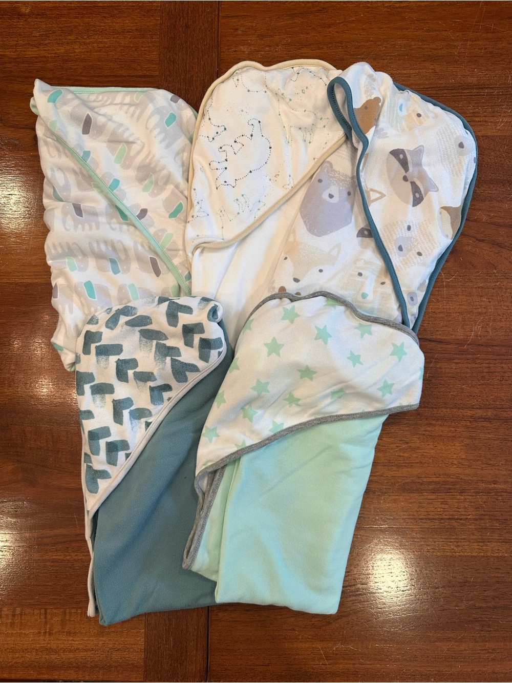 EUC Cloud Island Baby Hooded Bath Towel Bundle, Set of 5